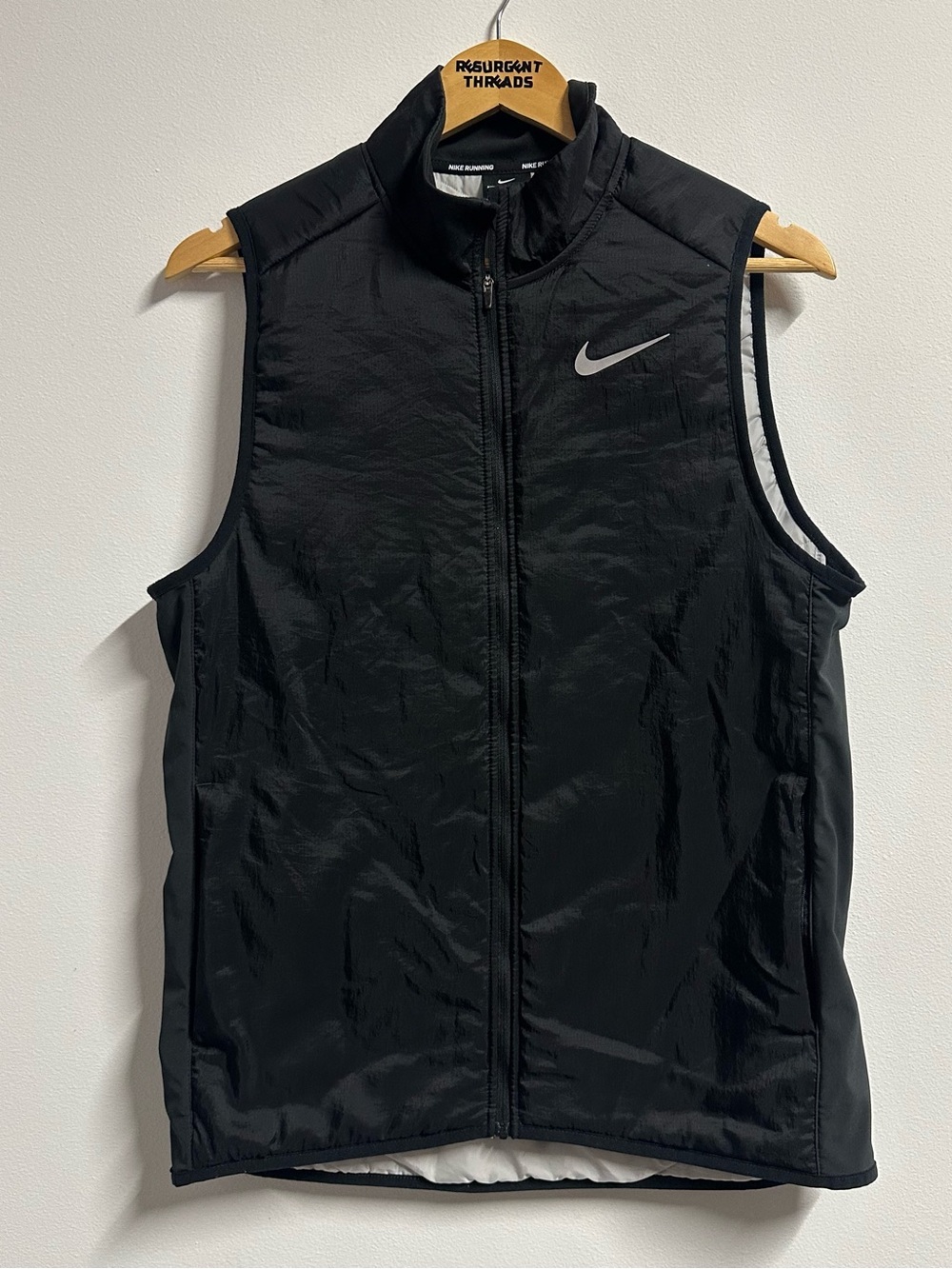 Nike Aerolayer Running Black Vest Quilted Insulated  Mens Size Medium
